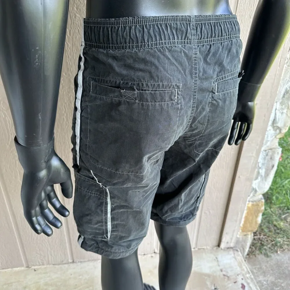 Vintage Old Navy Shorts Mens Size 16 Cargo Black‎ Big Pocket Buckle Mesh